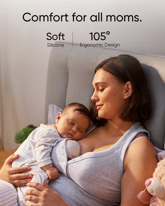 Eufy Draagbare Borstkolf Breast Pump E10, Handsfree Elektrische Borstkolf met App-bediening, Gepersonaliseerd Slim Ritme, Ziekenhuiskwaliteit Zuigkracht voor Meer Melk, Draagbaar, 17mm - 24mm Borstschilden, Lekvrij & Ultra-Stil van eufy — afbeelding 3