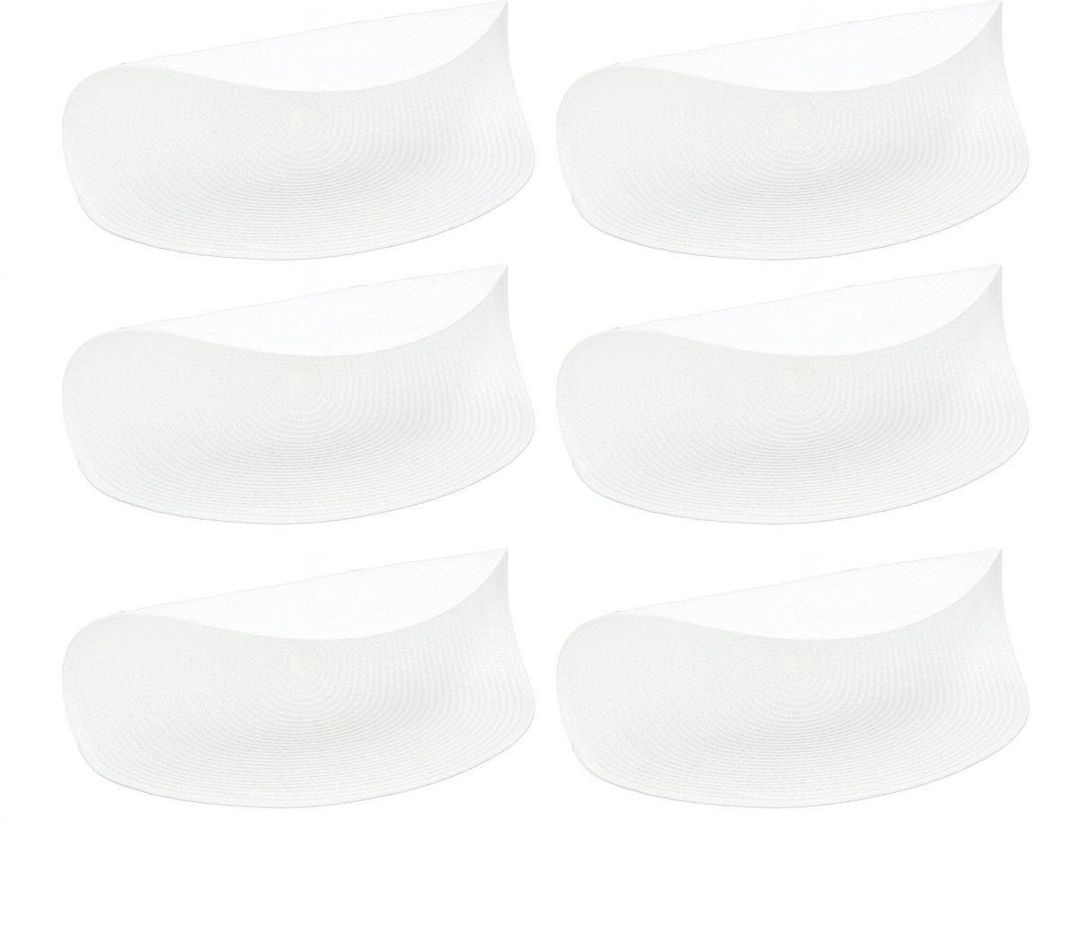 6-delige set ronde placemats - Gevlochten wit, hittebestendig, eenvoudig schoon te maken - Universeel formaat - Voor thuis, keuken en tafeldecoratie