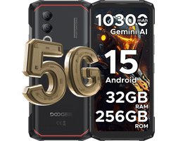 DOOGEE Blade 20 Turbo 5G -AI Smartphone - Rrugged Smartphone - 32GB RAM+256GB ROM - 10300mAh/33W - 6,6 inth HD & 90Hz- Android 15- Face ID - NFC - GPS - WiFi 6- Zwart