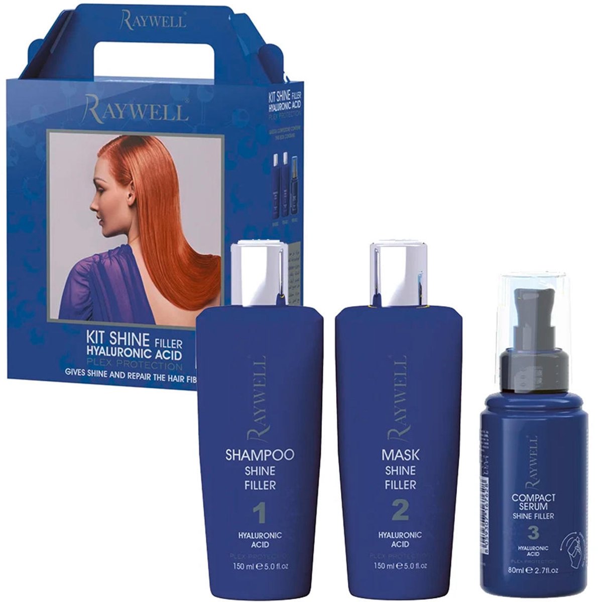 Raywell - shine kit hyaluronic acid filler - 2x150ml 1x80ml