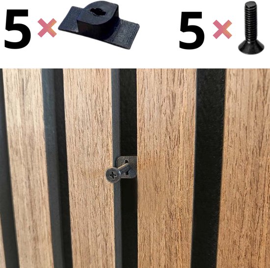 5 ophangclips voor akoestisch wandpaneel inclusief 5 * m4 Bout - [Geschikt voor panelen met latafstand van 14 MM] - Boren niet nodig- voordeelverpakkin - 2 * m4 bout in 20 mm - Akupanel ophangfunctie - Inwendig schroefdraad - wandpaneel accesoires