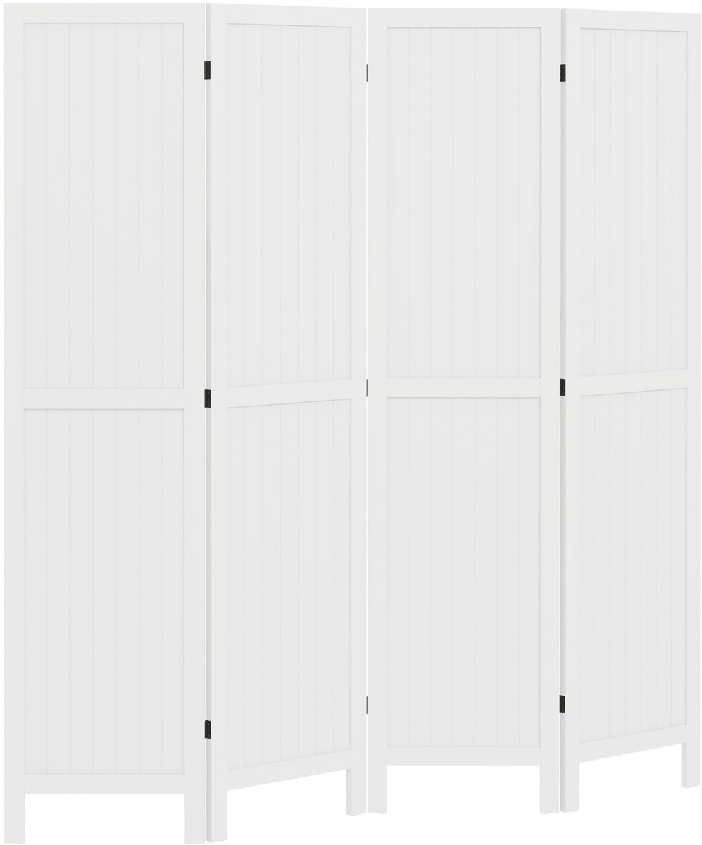 HOMCOM-Room Divider-160x170x1.8cm-Paulownia hout-Wit