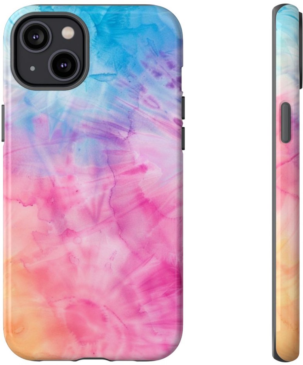 Rustig Tie-Dye Patroon – Telefoonhoesje Geschikt voor iPhone 14 Plus