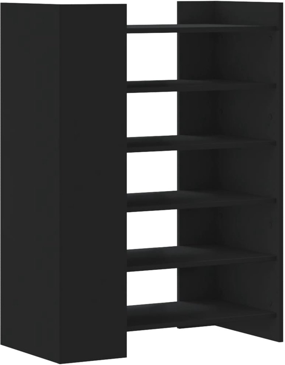 vidaXL Schoenenkast - 74,5x37,5x100 - cm - bewerkt - hout - zwart