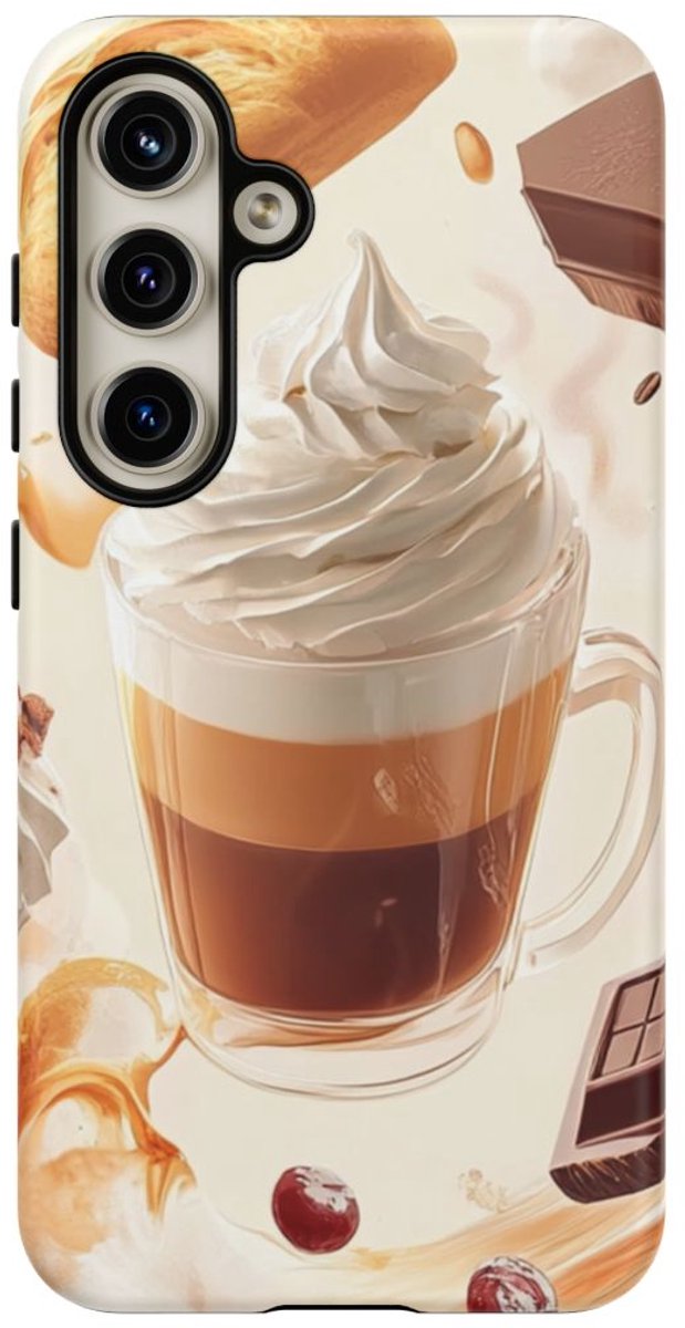 Koffie en Zoetigheden Dynamisch Ontwerp – Telefoonhoesje Geschikt voor Galaxy S24