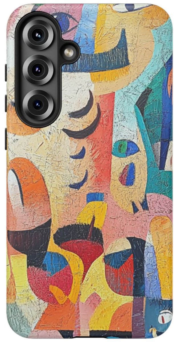 Abstracte Gezichten en Vormen – Telefoonhoesje Geschikt voor Galaxy S25 Plus