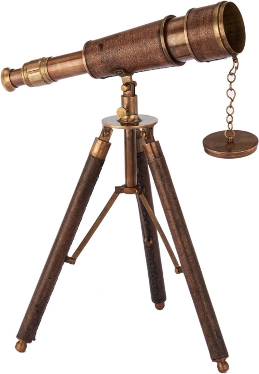 Antique Vibes Nautical brass telescope on wooden telescope vintage old finish tabletop/desktop decorative gift