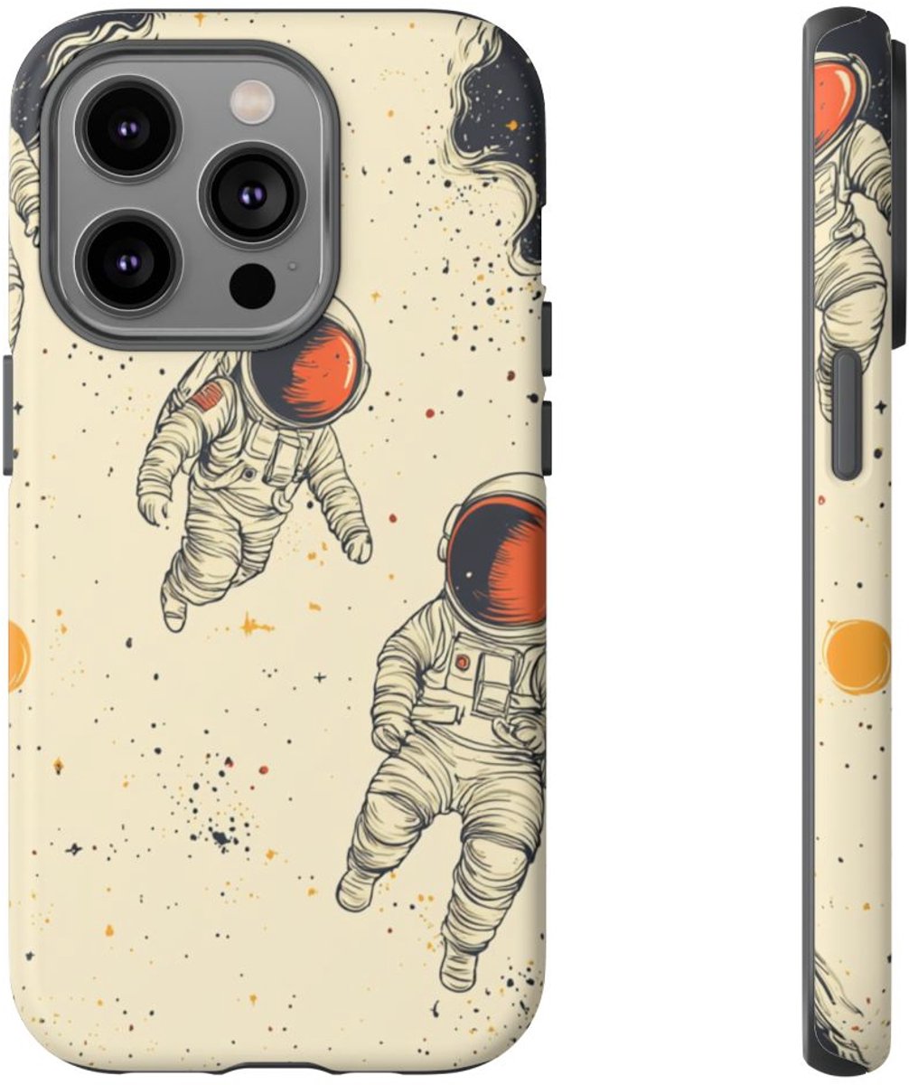 Astronauten in de Ruimte Patroon – Telefoonhoesje Geschikt voor iPhone 14 Pro