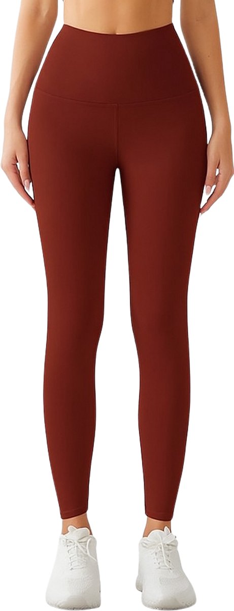 Fashionable Sportieve Dames Legging | Hoge Taille / High Waist | Bruin - S
