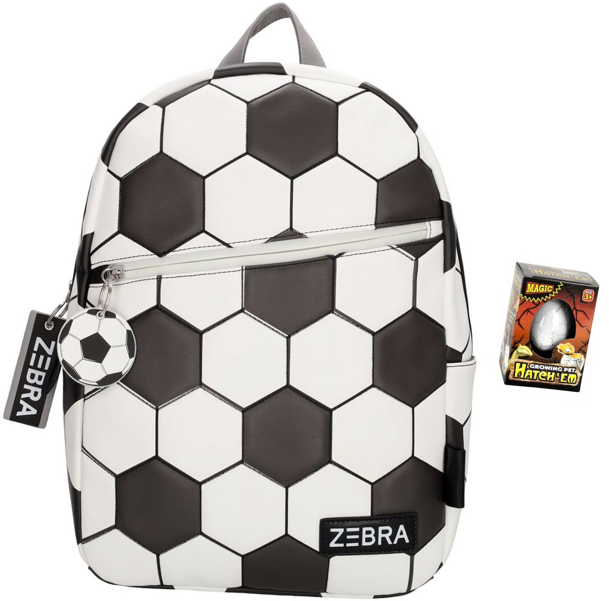 Zebra Rugzak Voetbal - kinderrugtas, rugtas, kinderrugzak, schooltas + Dino Ei