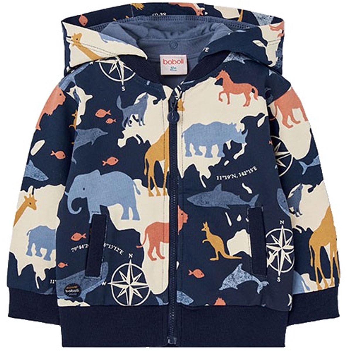 Boboli Fleece Printed Jas Blauw 4 Years Kinderen