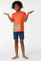 Woody pyjama jongens/heren - oranje - krokodil - 221-1-PSU-S/567 - maat XXL