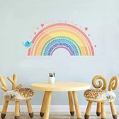 Merkloos - muursticker - regenboog cartoon - wanddecoratie - kinderkamer inspiratie