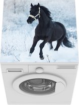 Wasmachine beschermer mat - Paard - Sneeuw - Bos - Breedte 60 cm x hoogte 60 cm