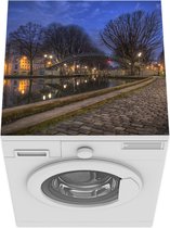 Wasmachine beschermer mat - Parijs - Nacht - Bomen - Breedte 60 cm x hoogte 60 cm