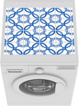 Wasmachine beschermer mat - Patronen - Tegel - Blauw - Breedte 55 cm x hoogte 45 cm