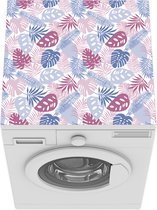 Wasmachine beschermer mat - Bladeren - Patroon - Pastel - Breedte 60 cm x hoogte 60 cm