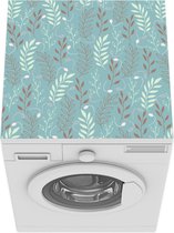 Wasmachine beschermer mat - Patronen - Bladeren - Turquoise - Breedte 60 cm x hoogte 60 cm