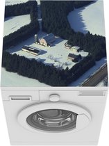 Wasmachine beschermer mat - Wisconsin - Boerderij - Boom - Breedte 60 cm x hoogte 60 cm