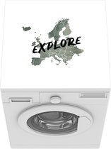 Wasmachine beschermer - Wasmachine mat - Kaarten - Europa - Waterverf - Letters - 60x60 cm - Droger beschermer