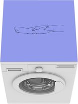 Wasmachine beschermer - Wasmachine mat - Handen - Paars - Line art - 60x60 cm - Droger beschermer