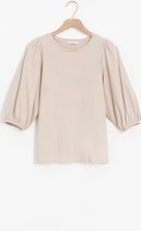 Sissy-Boy - Beige shirt met pofmouwen