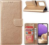 Samsung A33 hoesje bookcase Goud - Samsung Galaxy A33 wallet case portemonnee hoesje - A33 5G Hoes met Pasjeshouder cover