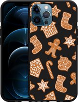 iPhone 12 Pro Max Hoesje Zwart Christmas Cookies - Designed by Cazy