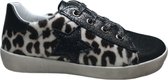 Naturino Mt 34 veter/rits bling bling zwarte ster lederen sneakers Annie zwart leopard