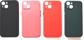 Apple iphone 12 Hoesje Back Cover met camera bescherming Donker roze 1x Gratis Glass Screenprotecto