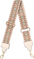 Schoudertasband - Tassenriem -Tashengsel - Schouderriem - Bag Strap - Verstelbaar - Beige - Aztec Colour
