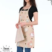 Tulipa Keukenschort met Handdoek |  Coffee | Kookschort - 55 x 75cm | Handdoek - 30 x 50 | Keukenschort dames | Keukenschort voor vrouwen | Katoen