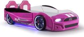 Speed Race autobed Roze - kinderbed met licht, geluid en bluetooth - autobed met bekleding