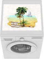 Wasmachine beschermer mat - Tas - Boot - Palmboom - Breedte 55 cm x hoogte 45 cm