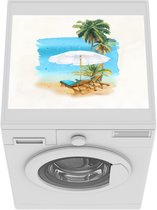 Wasmachine beschermer - Wasmachine mat - Strandstoel - Parasol - Palmboom - 55x45 cm - Droger beschermer