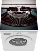 Wasmachine beschermer mat - Vintage typemachine in actie - Breedte 60 cm x hoogte 60 cm