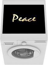 Wasmachine beschermer - Wasmachine mat - Quote - Vrede - Goud - Zwart - 55x45 cm - Droger beschermer