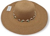 Antonio Elegante Zonnehoed Dames – Zomerse strand hoed met franjes - Bruin