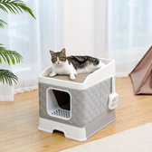 Anilove - Kattenbak - Zelfreinigende kattenbak - comfortable katten bank - Lade Met Schep - Luxe - Grijs