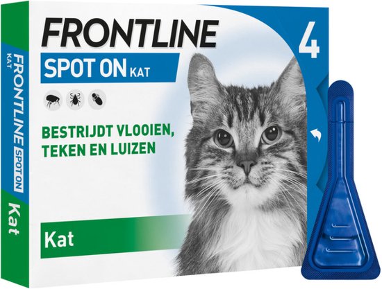 Frontline Spot On - Kat -Tegen vlooien en teken - 4 pipetten