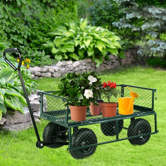 Chariot d’extérieur pliable pour jardinage avec housse protectrice Bleu Basics Collection d’outils de jardin 