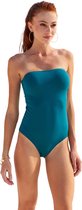 No Gossip Bandeau korset Zwempak basic met borstkussen en schouderbanden DARK-GREEN 38