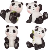 Set van 4 schattige panda beeldjes