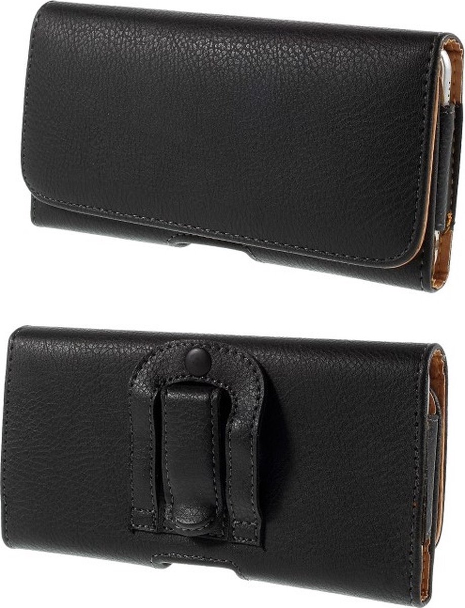 Leren flip wallet hoesje + clip broekclip iPhone 13 / iPhone 13 Pro