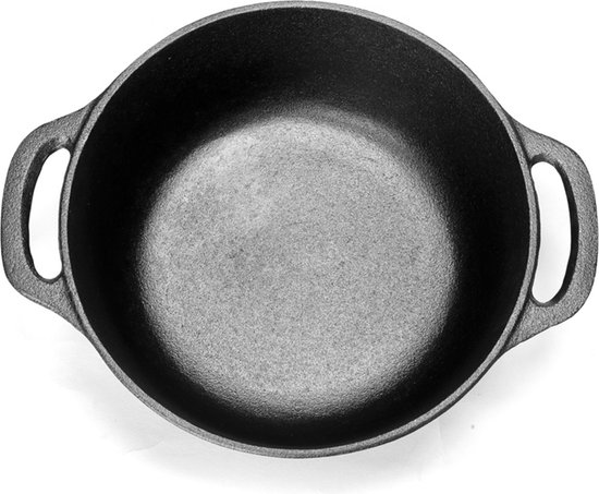 Cocotte En Fonte Noire Traditionnelle 28 Cm Non Revêtue – Faitout Polyvalent Cuisinière, Four, Braises, Cuisson Lente Et Saine