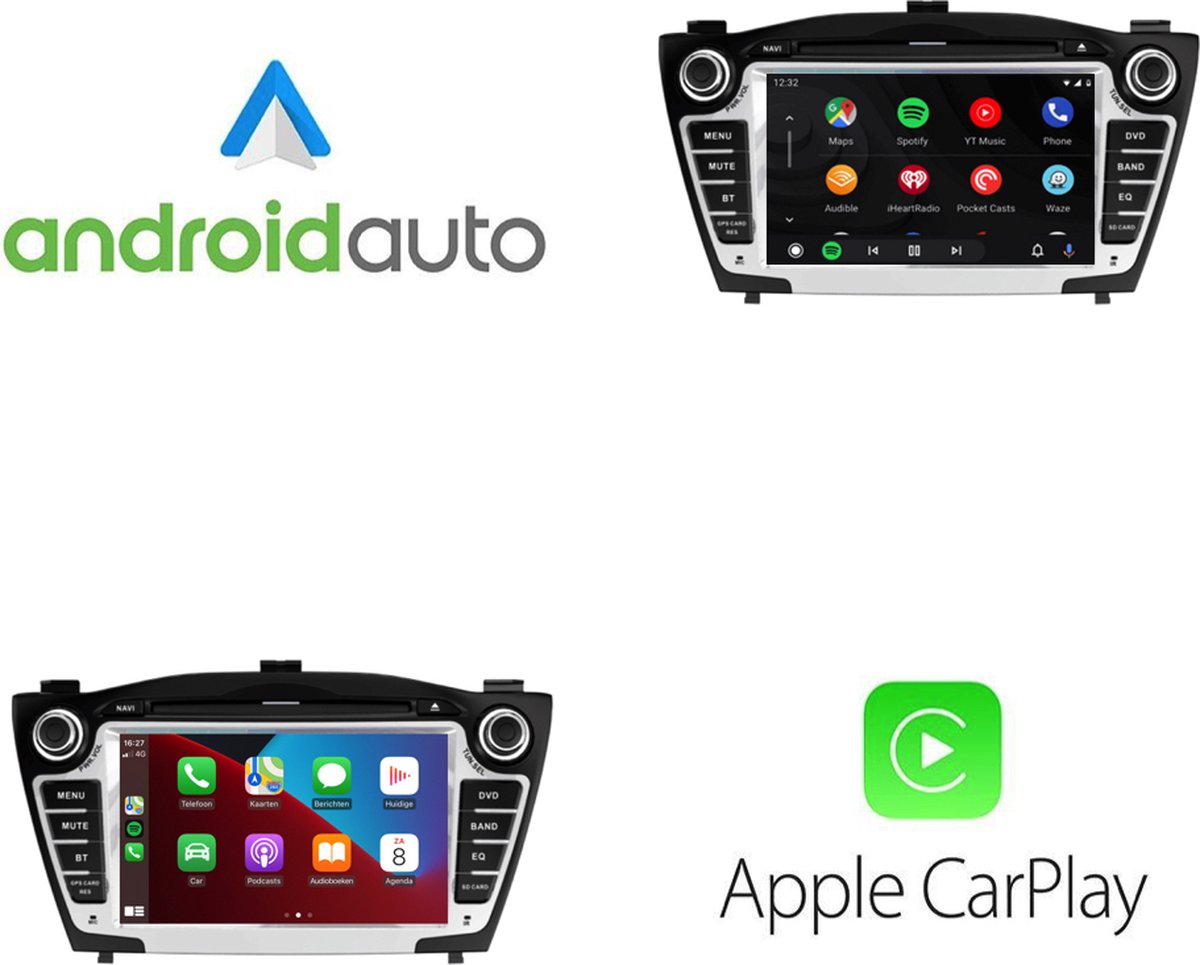 4G 64G Car Radio with Satellite Navigation for Hyundai IX35 2010-2015 with Carplay Android Auto Navi, Android 13 Car Radio with 10 Inch Screen, Bluetooth Mirror Link WiFi FM/RDS HiFi Rear View Camera