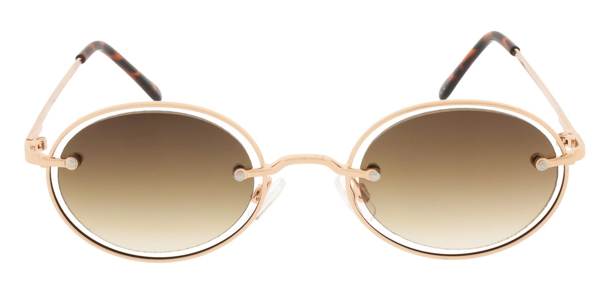 Icon Eyewear Zonnebril COSMO - Licht goudkleurig montuur - Lichtbruine glazen