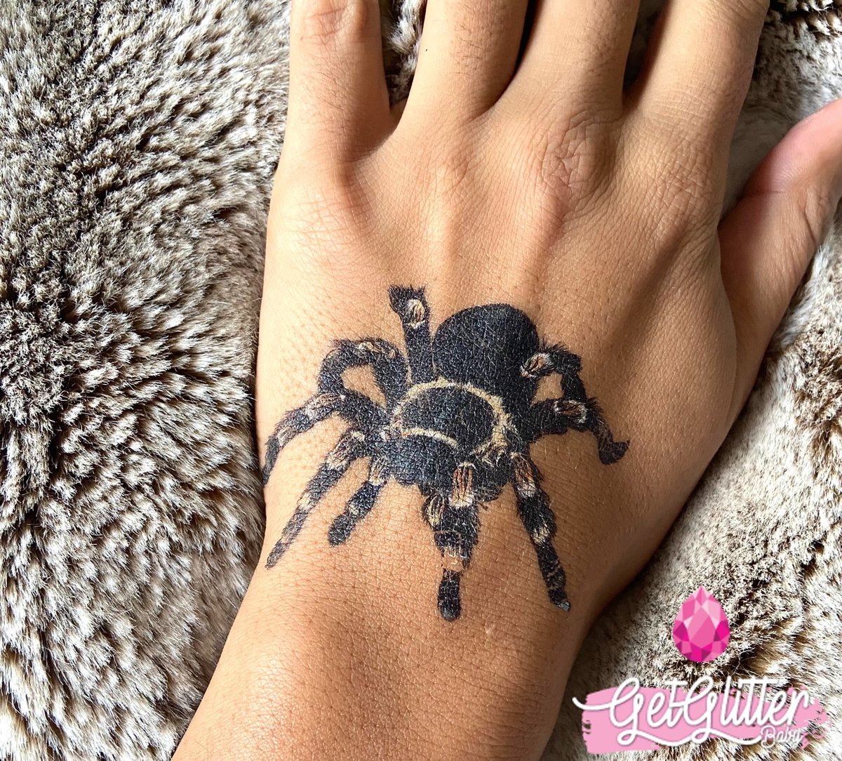 GetGlitterBaby® - Spinnen Tattoo Halloween Decoratie Versiering / Carnaval Schmink Make Up Plak Tattoos / Tijdelijke Tattoo / Nep Tatoeage - Spinnen — afbeelding 7