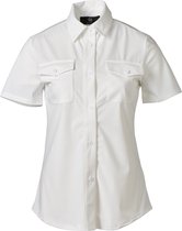 Borstzakken dames blouse korte mouwen travelstof  wit | Maat L (Valt als M)
