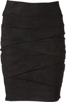 Dames rok suèdine zwart met laagjes | Maat M